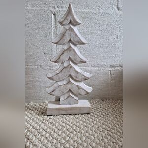 Rustic White Wooden Holiday Tree Decor